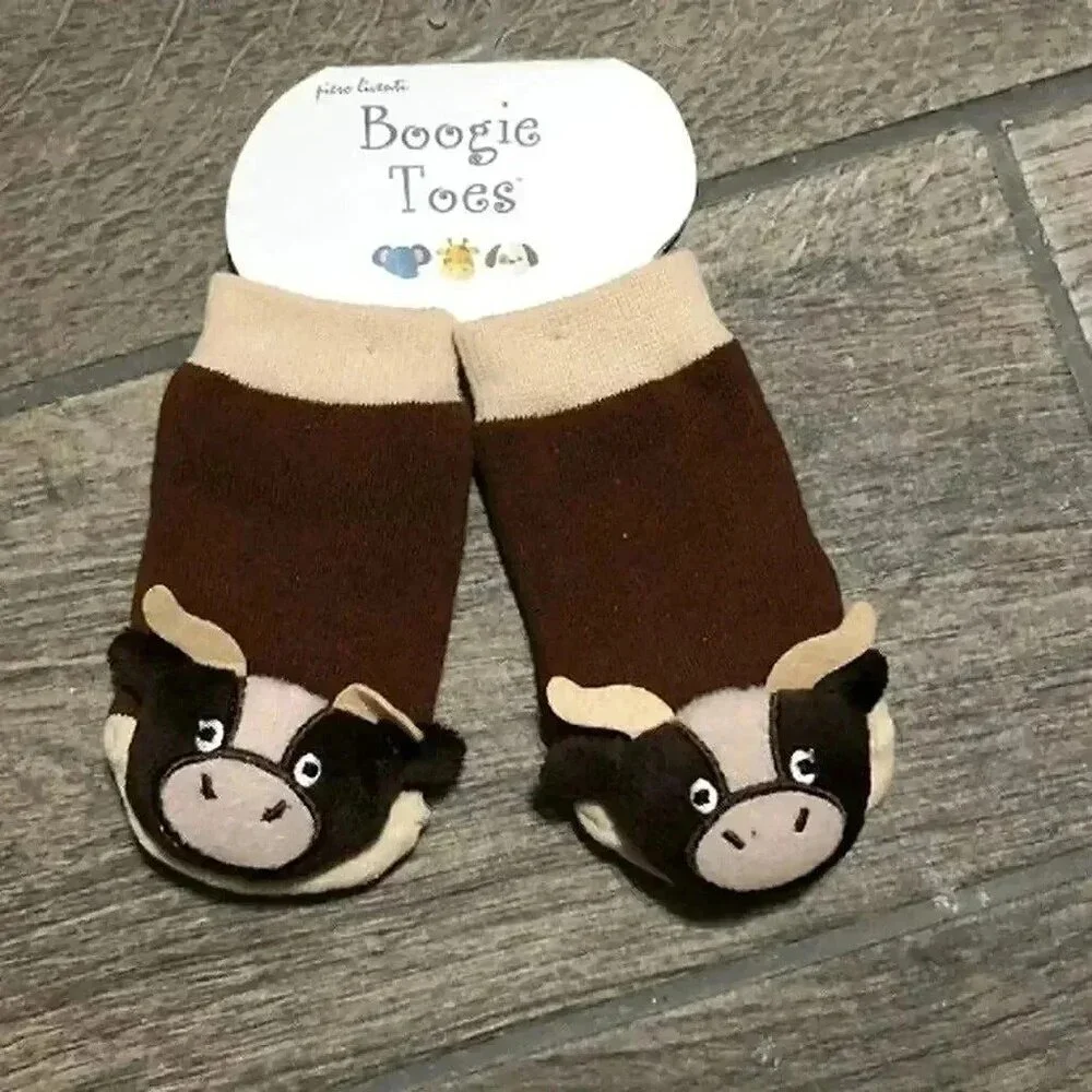 NWT boogie toes boutique longhorn Steer or bull rattle socks size 1-2Y
